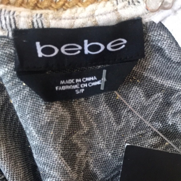 BEBE STUNNING ! Gold & Black Stretch Crop Top S 🌺 - Picture 12 of 13